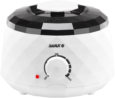 Waxverwarmer 400ml 100W voor Ontharing & Paraffine met Instelbare Temperatuur en Uitneembare Bak – Professionele iWax Diamond Wit