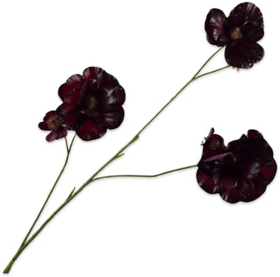 Silk-ka Kunstbloem-Zijden Bloem Lisianthus Tak Bordeau-Rood 96 cm