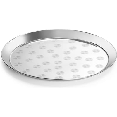 HENDI Serveerplateau - roestvast staal - geborsteld, vaatwasserbestendig - diameter 36 cm, hoogte 2,4 cm - zilverkleurig - horeca en catering