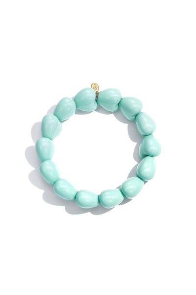 Mintgroene Hartjes Armband Elastisch – Trendy Dames Armband met Hartvormige Kralen