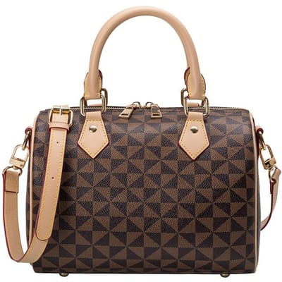 Lente Nieuw Trendy Eenvoudig en Makkelijk te Dragen Boston Bedrukte Kussentas voor Meisjes Handtas Forenzen Crossbody Enkele Schouder beige