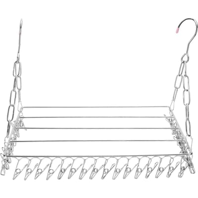 Kledingdroogrek met 36 Knijpers Roestvrij Staal Sokken Schoenen Hanger Organizer voor Balkon