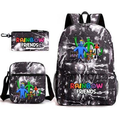 Rainbow Friends Omringende Rugzak Basisschoolleerling Sterrenhemel Schooltas Driesets 17 inch backpack