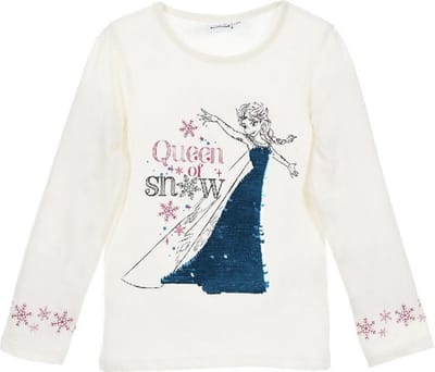 Disney Frozen longsleeve met pailletten off-white Maat 110