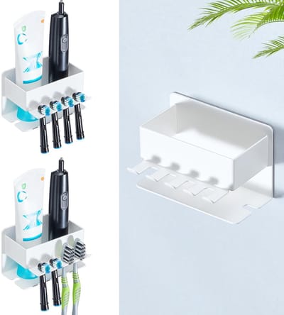 Dailygoods- Tandenborstelhouder Wandmontage - Tandenborstelhouder Elektrisch - Tandenborstelkophouder - Opbergdoos - Corrosiebestendig - Eenvoudig Design - Tandenborstelrek