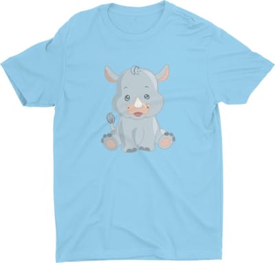 Pixeline Rhino #Blue 86/94 t/m 2 jaar - Kinderen - Baby - Kids - Peuter - Babykleding - Kinderkleding - Rhino - T shirt kids - Kindershirts - Pixeline - Peuterkleding