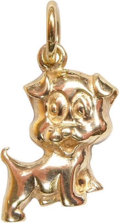 14 karaats gouden hond hanger