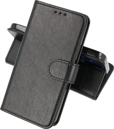 Zakelijke Book Case Telefoonhoesje - Portemonnee Hoesje - Geschikt voor iPhone 15 Plus - Zwart