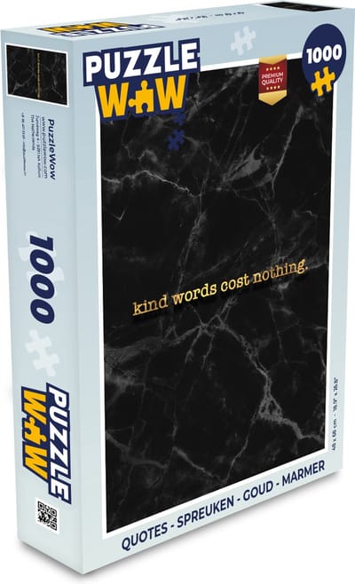 Puzzel Quotes - Spreuken - Goud - Marmer print - Legpuzzel - Puzzel 1000 stukjes volwassenen