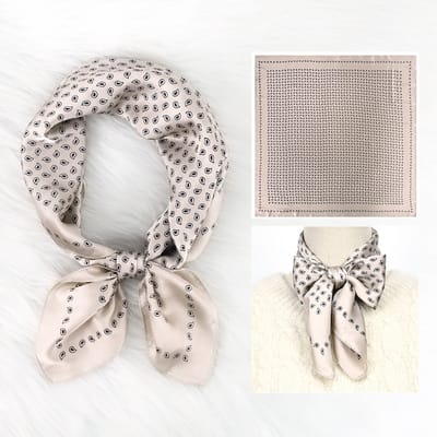 Dames Sjaal - Sjaals - Stola - Vierkante doek - Elegant Stijlvol Dames haar sjaal - Satijn zijde - Hals sjaaltje - Sjaaltje Satijn - Neksjaaltje - Omslagdoek Modesjaals - Neksjaal - Dames Halsdoek -Dame -57，70*70CM