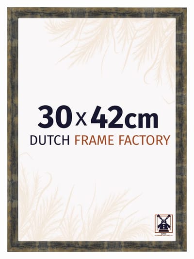 Fotolijst 30x42 cm - MDF - Blauw Goud Gemeleerd - Praag
