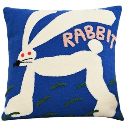 45×45CM Scandinavische Cartoon Dier Geborduurde Kussensloop Huisdecoratie Bank Kussenhoes Katoen Canvas Stevige Textuur Kussensloop 45x45cm