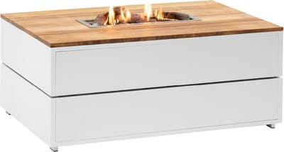 Cosi Fires - Cosipure White / Teak (120 cm) - Vuurtafels - Hout - Wit