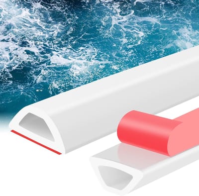 Zwal beschermingsstrip voor de douche, zelfklevend siliconen waterstopper, waterdicht en eenvoudig op maat te snijden (wit, 100 cm) - doucheaccessoire, vochtbestrijding, badkamerinrichting