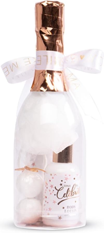Champagnefles Bad- en Douchegel Giftset