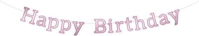 Folat - Letterslinger Glossy Pink Happy Birthday - 3 meter