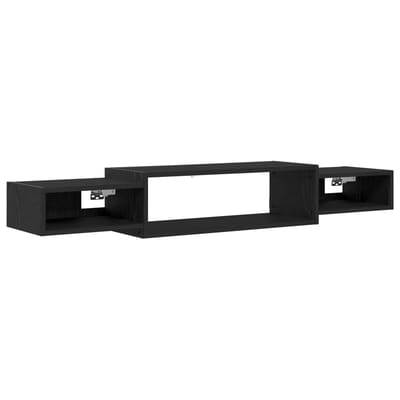 vidaXL - Wand - gemonteerd - TV - Kast - Muurmontage - Zwart - eiken