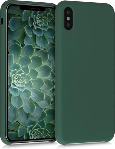 kwmobile telefoonhoesje geschikt voor Apple iPhone XS Max - Hoesje met siliconen coating - Smartphone case in mosgroen
