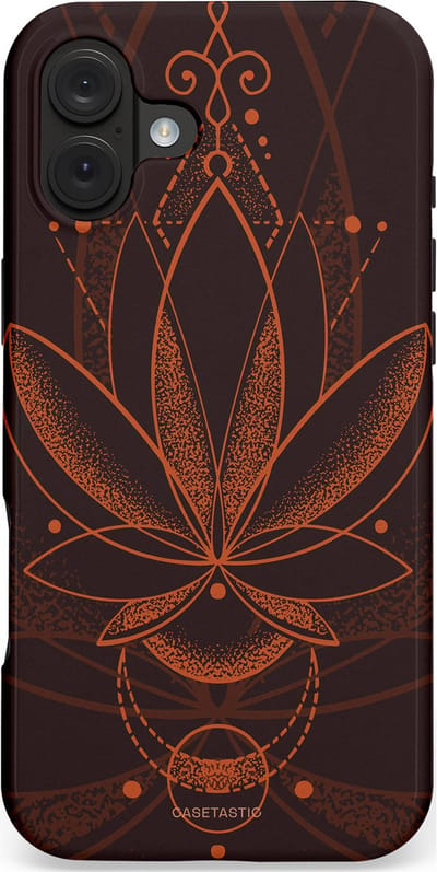Casetastic hoesje geschikt voor Apple iPhone 16 Plus - MagSafe - Dubbellaagse bescherming - Lotus Groei - Fashion Case - Zwart Bruin