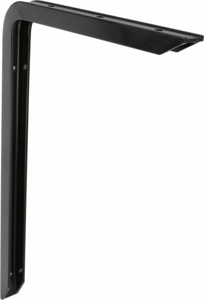 AMIG Plankdrager/planksteun van aluminium - gelakt zwart - H350 x B200 mm - heavy support - boekenplank steunen