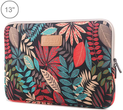 Sleeve Pouch Hoes Etui geschikt voor Apple Macbook Air 13" of Laptop - 37x 26 - Leaves