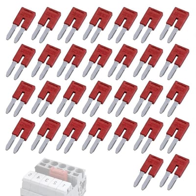 Set van 30 Contact Terminals met 2 Contacts en Railklemmen voor Kabels 2.5 - 5 mm², Geschikt voor DIN-rails, Duurzame Plastic Klemmen en Standaard Contact Terminals