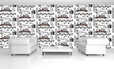 Coffee Pattern Photo Wallcovering
