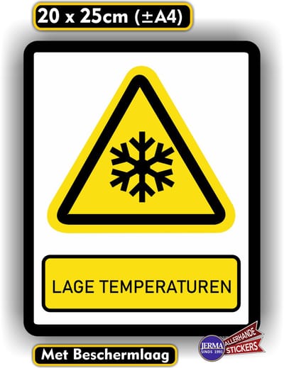 Jerma - Lage temperaturen - Sticker - 20 x 25 cm - Weerbestendig - Zelfklevend - Krasbestendig
