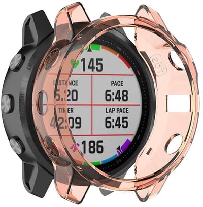Stravo Soft Case Sport Hoesje voor Garmin Fenix 6 / 6 Pro / 6 Sapphire / 6 Solar – TPU Materiaal Bescherming – TPU Case Protectie en Beschermhoes voor Garmin Smartwatches (Oranje)