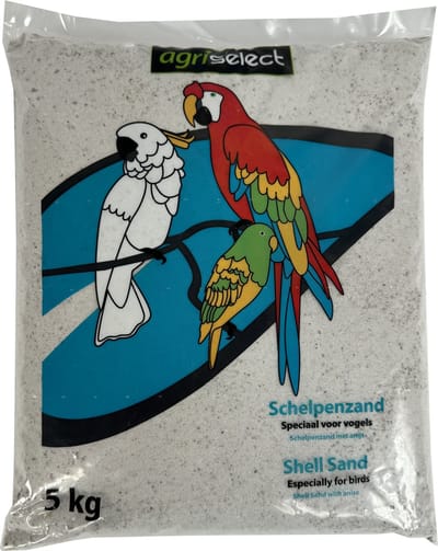 Schelpenzand 5kg AGRISELECT - Stofarm, Hygiënisch, Calciumrijke Bodembedekking
