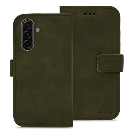 My Style Telefoonhoesje geschikt voor Samsung Galaxy A26 Hoesje | My Style Flex Wallet Bookcase Portemonnee | Pasjeshouder voor 3 Pasjes | Telefoonhoesje voor Pinpas / OV Kaart / Rijbewijs - Forest Green | Groen