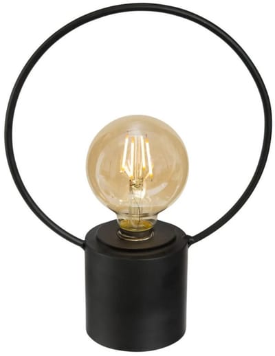 Atmosphera LED lamp - zwart - metaal - zonder snoer - H27.5 cm - vintage - tafellamp/nachtlamp
