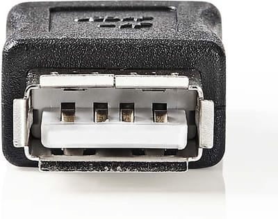 Nedis USB-A Adapter - USB 2.0 - USB-A Female - USB-A Female - 480 Mbps - Rond - Vernikkeld - PVC - Zwart - Envelop