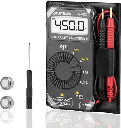 Mini Multimeter - Digitale Tester - Elektrische Metingen - Automatisch Bereik - 10.8 x 5.4 x 1.2 cm - Grijs