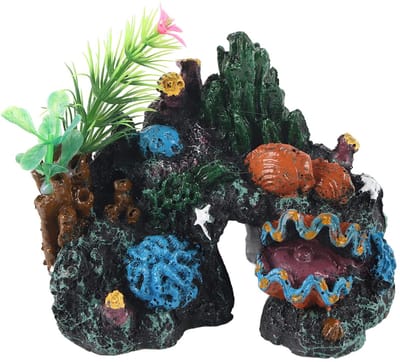 Dailygoods- Koraaldecoratie Kunstmatig Koraal - Hars - 13x8x9,5 cm - Aquariumaccessoires - Schuilplaats - Realistisch Uiterlijk - Aquariumdecoratie
