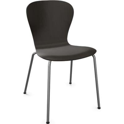 Thonet S 220 Stalen buisstoel - Eiken Zwart (TP 29) gebeitst - chroom