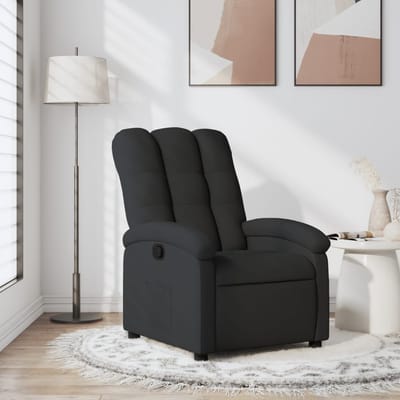 vidaXL - Fauteuil - verstelbaar - stof - zwart