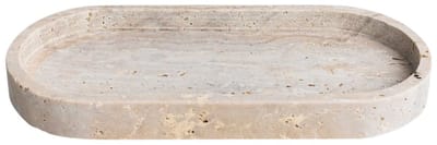 Cinar – ovale schaal – met opstaande rand – 12,5x24,5x2,8 cm – Travertine