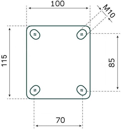 Zwenkwiel met luchtband - 100 kg - totale hoogte: 300 mm