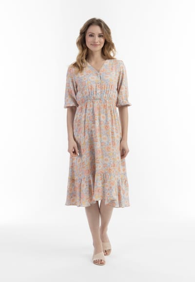 usha midi-jurk Dames Blauw Veelkleurig