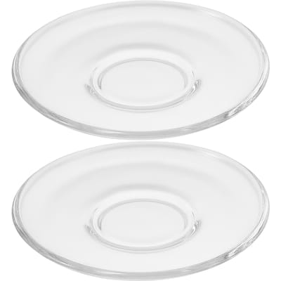 4 Stuks Decoratieve Theeschoteltjes Glazen Theebordjes Ronde Koffieschotel Theekop Schoteltjes white