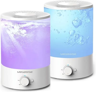 Luchtbevochtiger 2-Pack Grote Waterreservoir Stille Ultrasone Verdamper voor Babykamer en Thuis