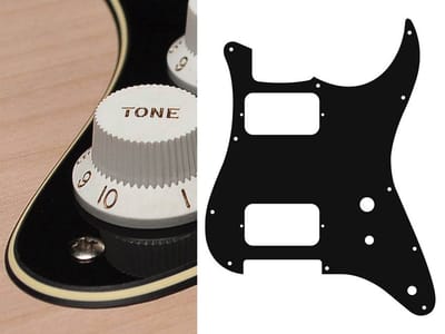 Boston ST-331-BC pickguard, Stallion, HH, 2 pot holes, toggle switch, 3 ply, black and cream
