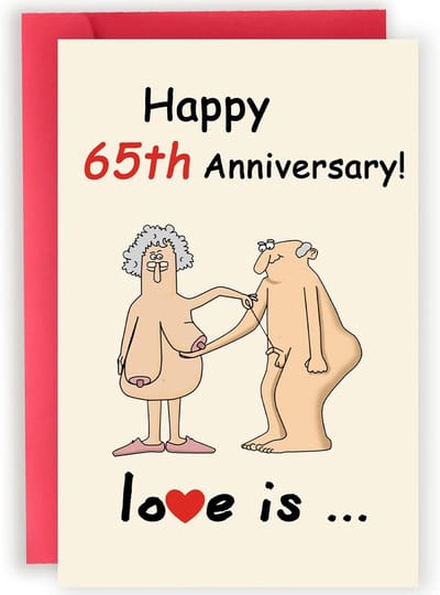 Grappige Jubileumkaart voor 65 Jaar Huwelijk Mannen Vrouwen