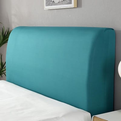 Effen kleur stoffen bedhoofdhoes All-inclusive spandex hoofdeindehoes Elastische meubelbeschermer voor hotelhuiswoonkamer AA (130-150CM)