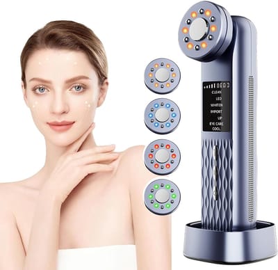 Multifunctioneel 7‑in‑1 Gezichtsapparaat – Draagbare Elektrische Massage – Roodlichttherapie – Huidverzorging Thuis