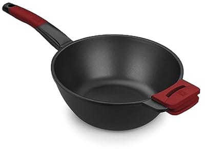 Wokpan 28 cm, gegoten aluminium, met antiaanbaklaag, zonder PFOA, voor alle warmtebronnen