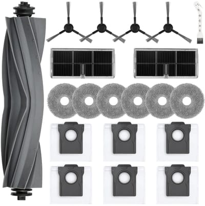 Dailygoods- Stofzuiger Accessoireset - 1 Hoofdborstel - 6 Stofzakken - 6 Dweilen - 4 Zijborstels - 2 Filters - Compatibel met Dreame Robotstofzuigers - Robotstofzuiger