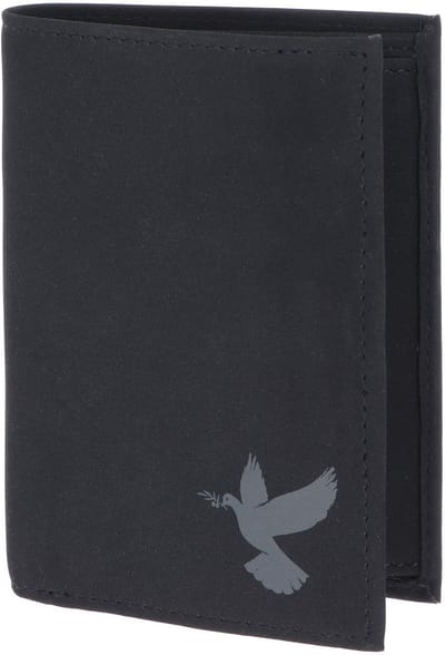 oxmox portemonnee New Cryptan RFID Protect Kombibörse Freedom Pigeon Print Grey Black zwart