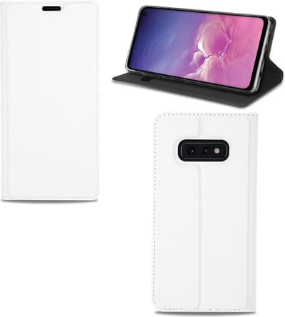 Samsung Galaxy S10e Stand Case Hoesje Wit met Pashouder
